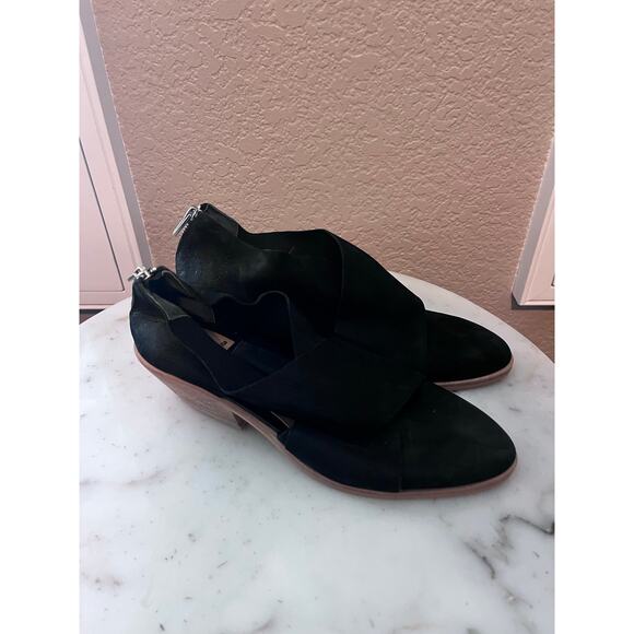 Dolce Vita Cross Front Leather Booties Boots 7.5 Black - Picture 1 of 5